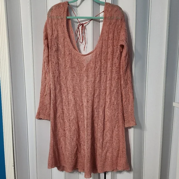 Free People | Dresses | Barbie Pink Free People Angel Mohair Alpaca Sweater  Dress Sheer Size M Euc | Poshmark